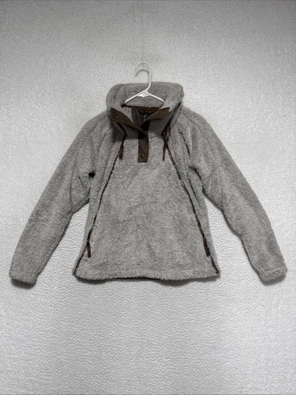 Women’s KUHL Size S Flight Jacket Sherpa Leather Lined Hooded Tactical Coat